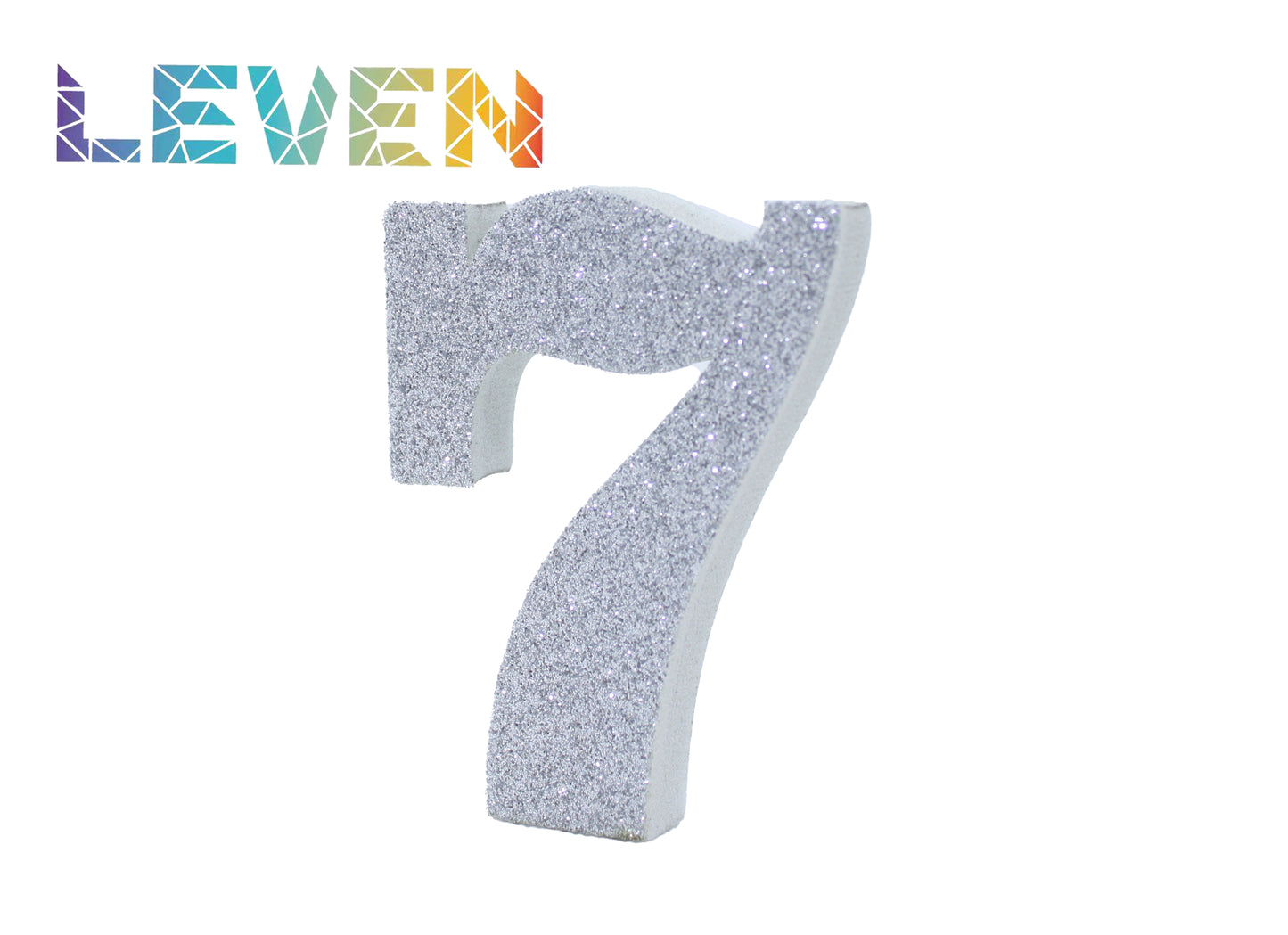 Letras decorativas 7.5cm Plata purpurina 7