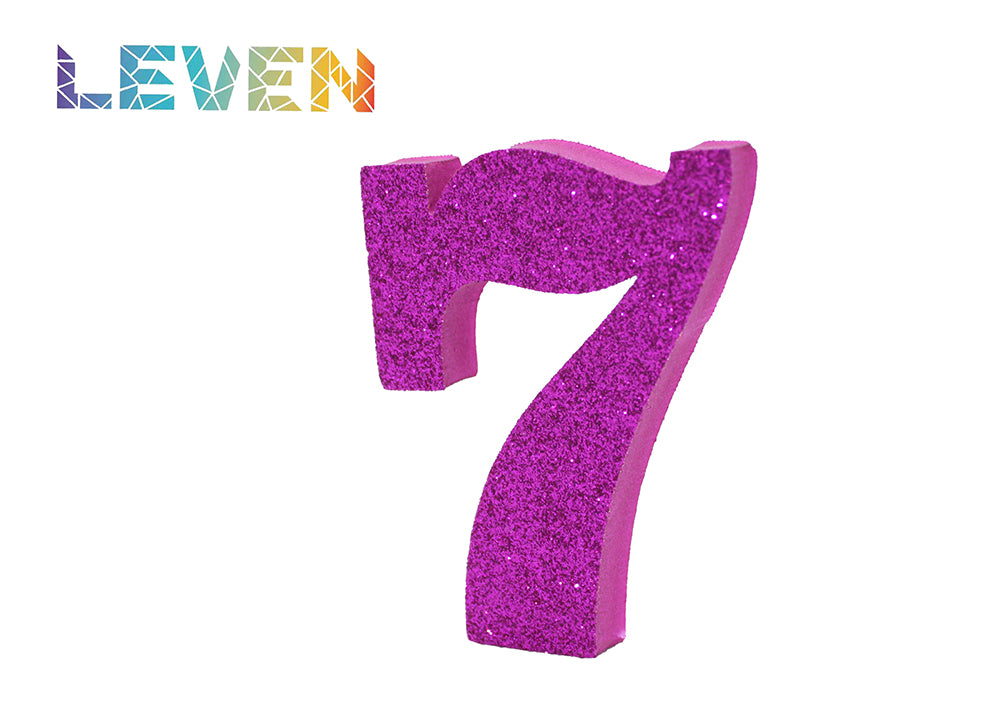 Letras decorativas 7.5cm Fucsia purpurina 7