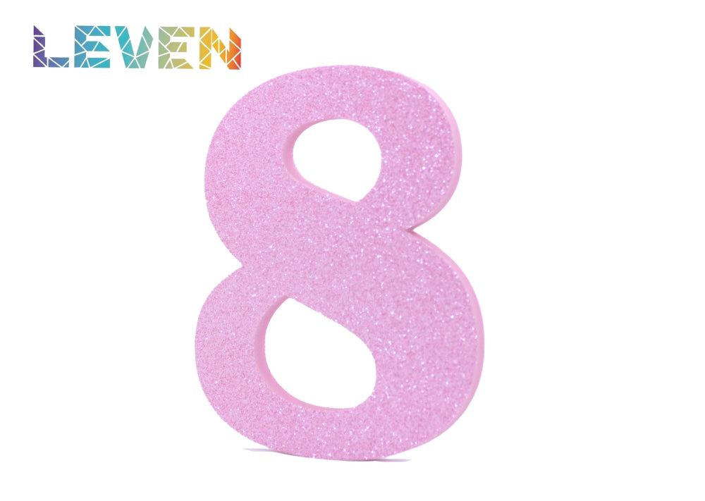 Letras decorativas 15-20cm Rosa purpurina 8
