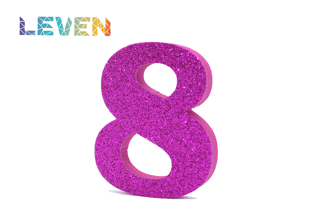 Letras decorativas 7.5cm Fucsia purpurina 8
