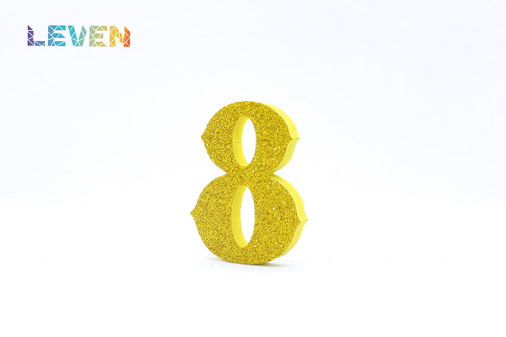 Letras decorativas 7cm Oro purpurina 8