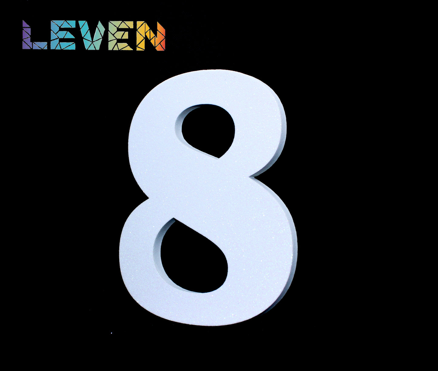 Letras decorativas 7.5cm Blanco purpurina 8
