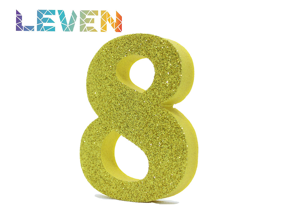 Letras decorativas 7.5cm Oro purpurina 8