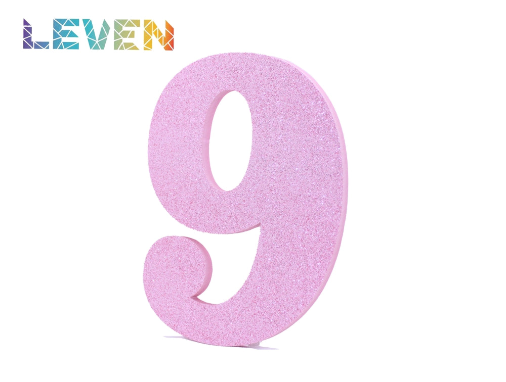Letras decorativas 15-20cm Rosa purpurina 9
