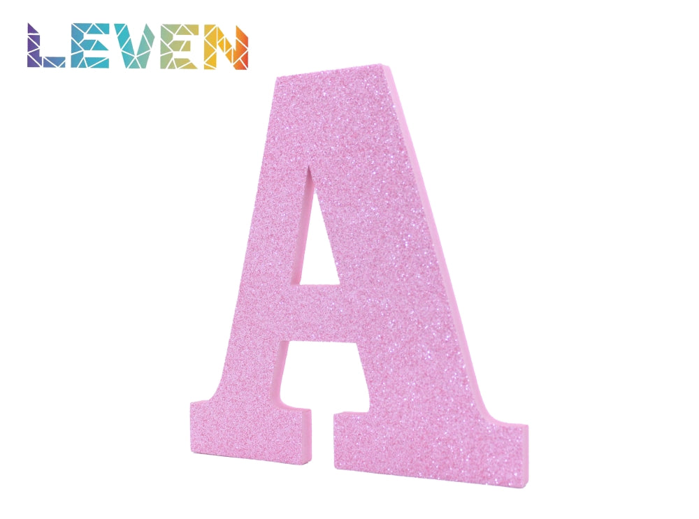Letras decorativas 15-20cm Rosa purpurina A