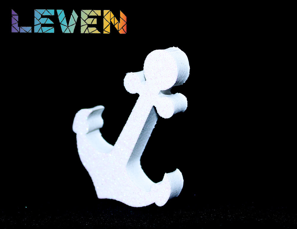 Letras decorativas 7.5cm Blanco purpurina Ancla