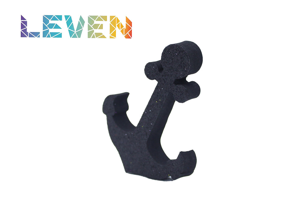 Letras decorativas 7.5cm Negro purpurina Ancla