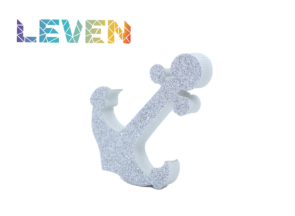 Letras decorativas 7.5cm Plata purpurina Ancla