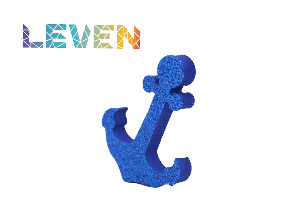 Letras decorativas 7.5cm Azul purpurina Ancla