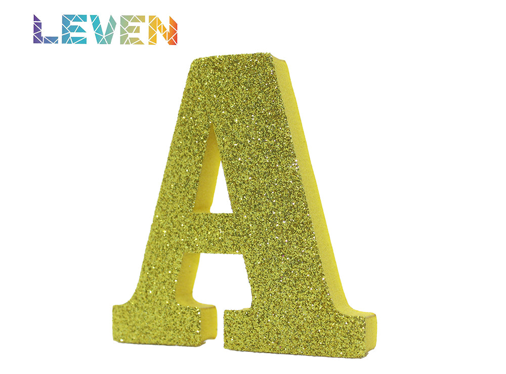 Letras decorativas 7.5cm Oro purpurina A