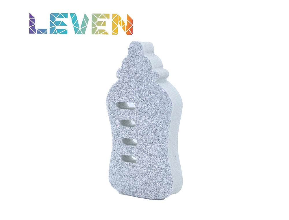 Letras decorativas 7.5cm Plata purpurina Biberon