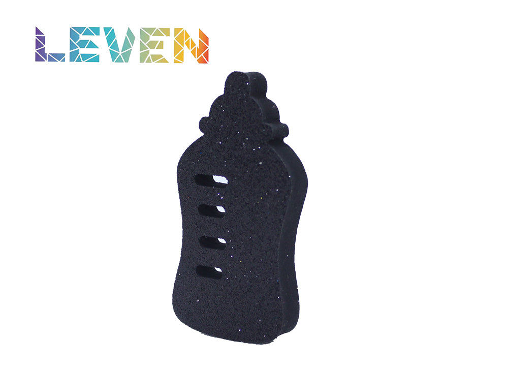 Letras decorativas 7.5cm Negro purpurina Biberon