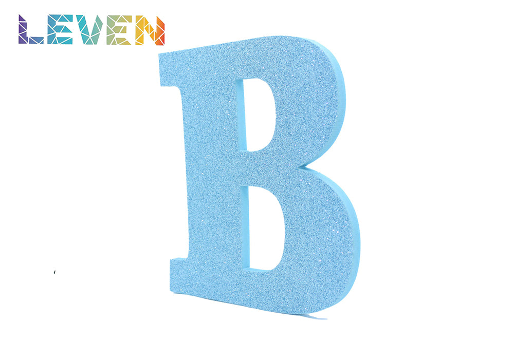 Letras decorativas 15-20cm Celeste purpurina B