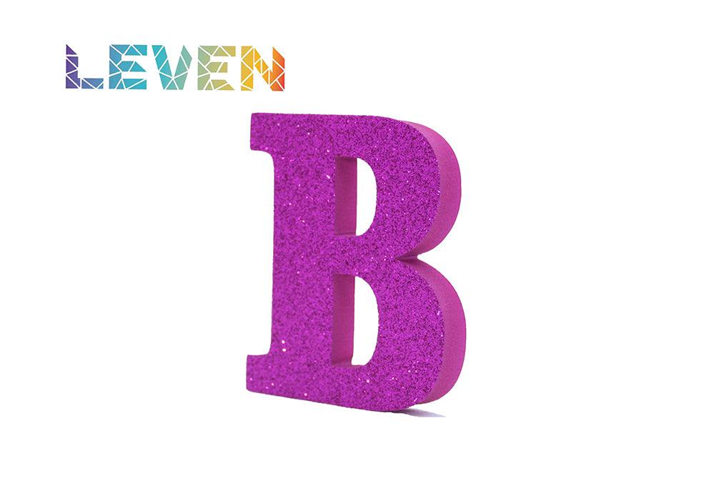 Letras decorativas 7.5cm Fucsia purpurina B
