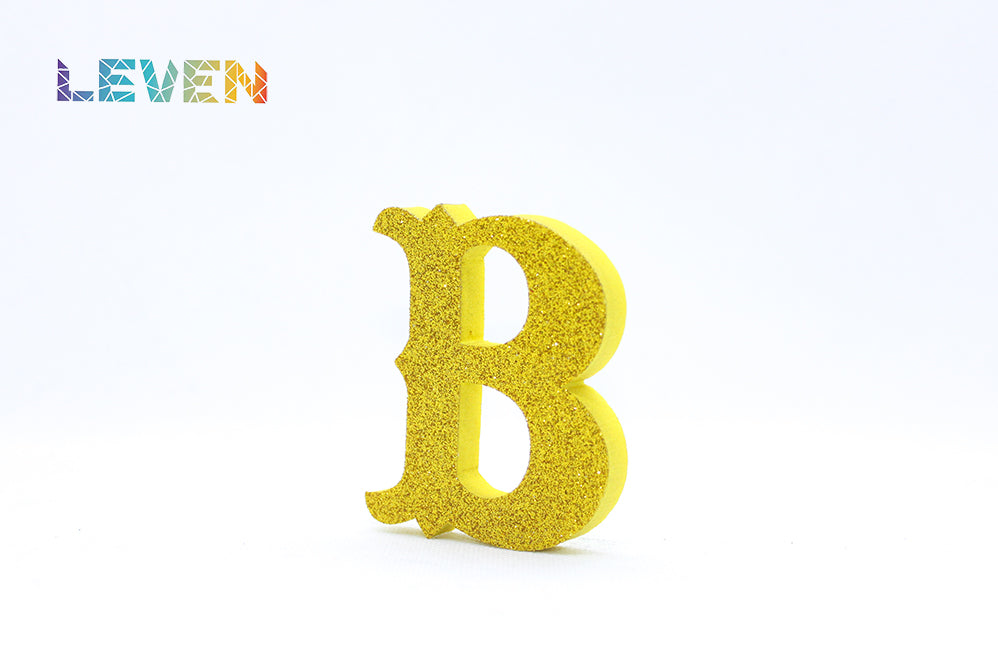 Letras decorativas 7cm Oro purpurina B