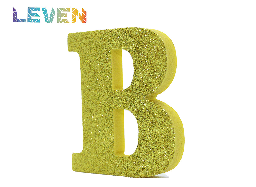 Letras decorativas 7.5cm Oro purpurina B