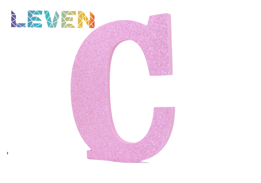 Letras decorativas 15-20cm Rosa purpurina C