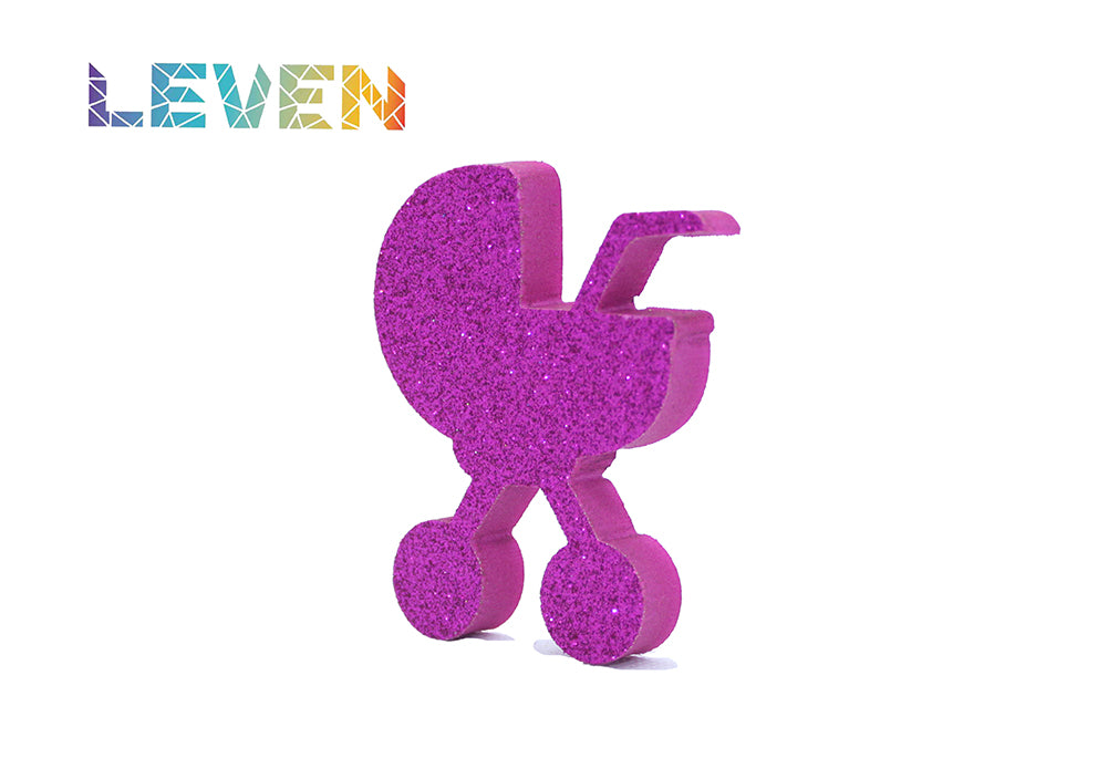 Letras decorativas 7.5cm Fucsia purpurina Carrito bebe