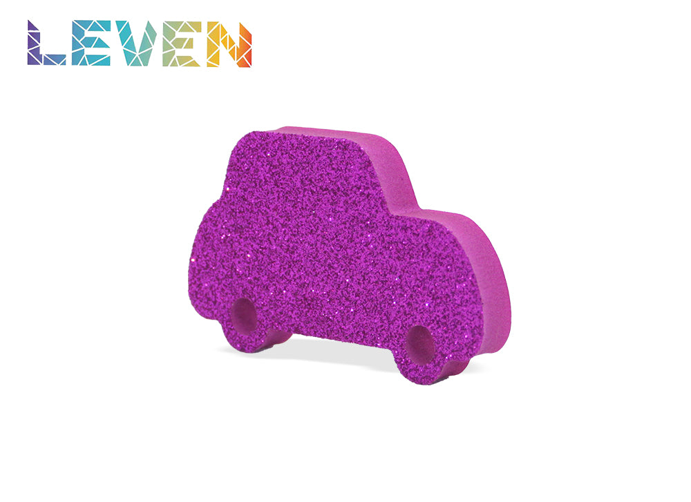 Letras decorativas 7.5cm Fucsia purpurina Coche