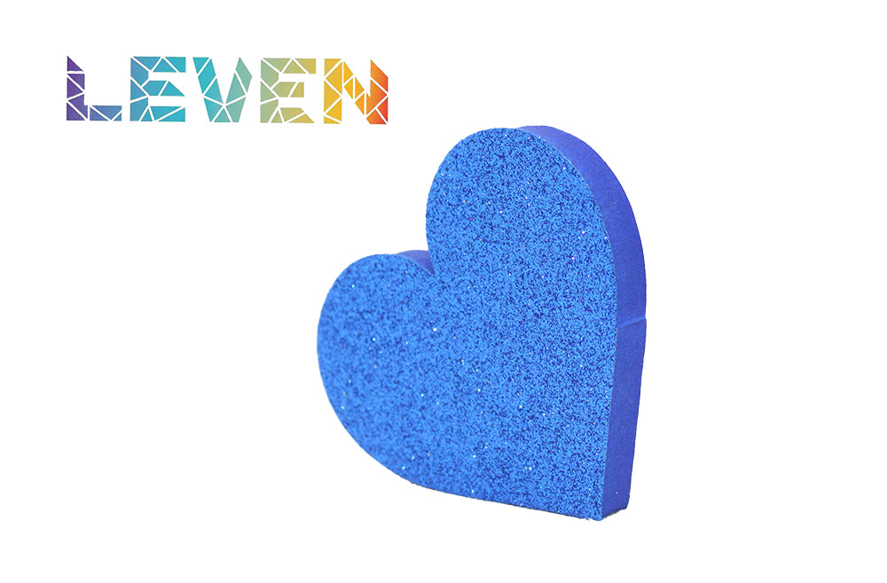 Letras decorativas 7.5cm Azul purpurina Corazon