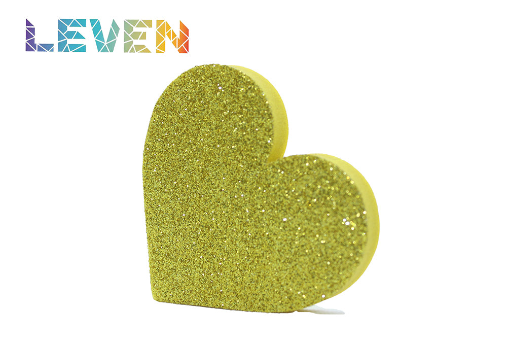 Letras decorativas 7.5cm Oro purpurina Corazon