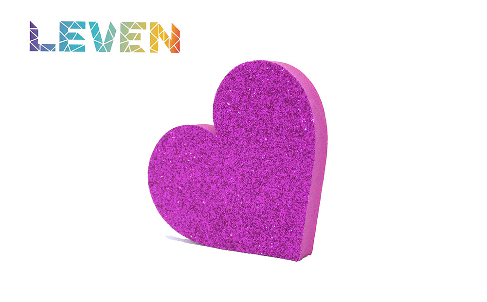 Letras decorativas 7.5cm Fucsia purpurina Corazon