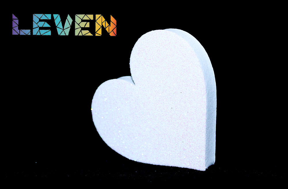 Letras decorativas 7.5cm Blanco purpurina Corazon