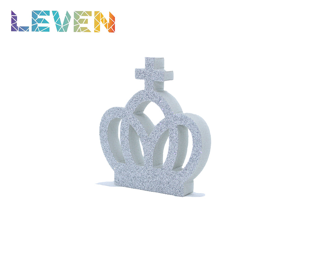 Letras decorativas 7.5cm Plata purpurina Corona cruz