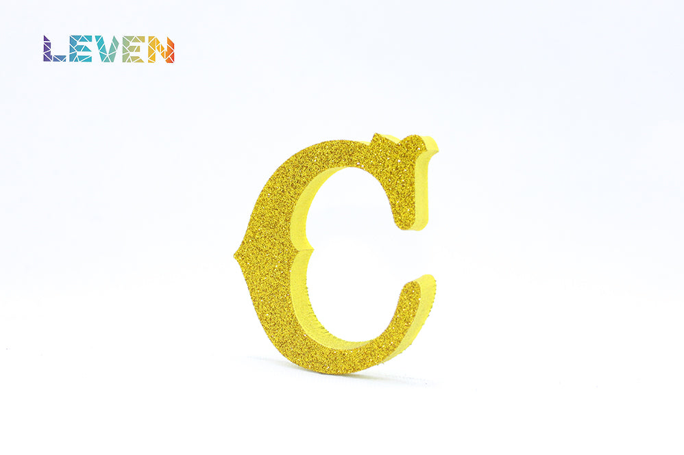 Letras decorativas 7cm Oro purpurina C