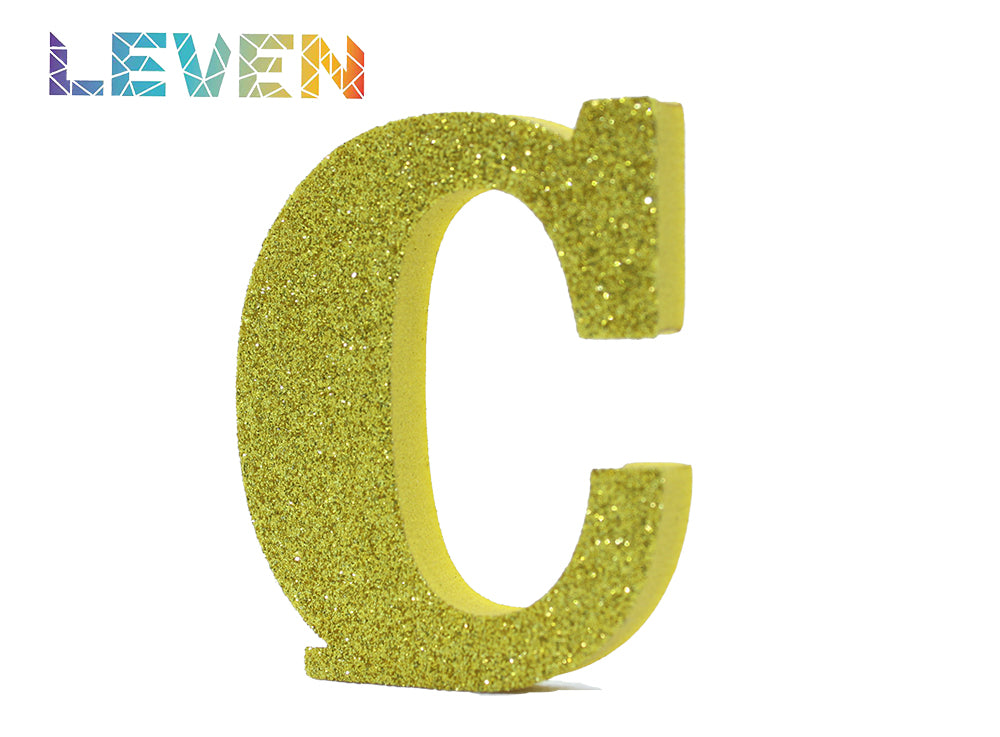 Letras decorativas 7.5cm Oro purpurina C