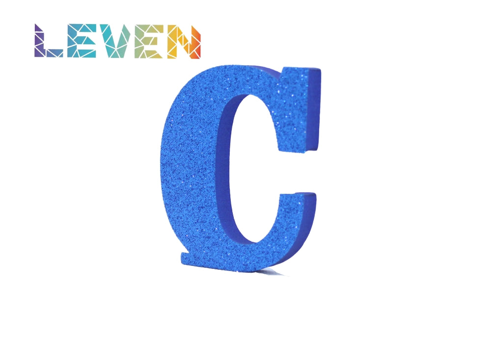 Letras decorativas 7.5cm Azul purpurina C