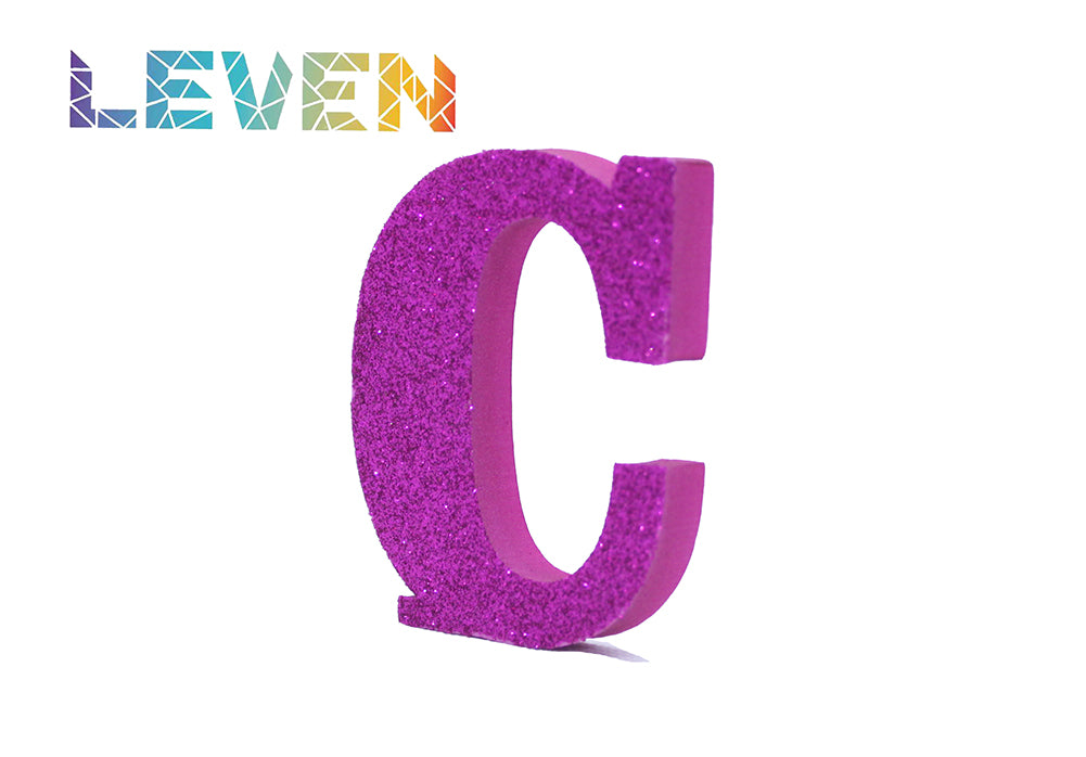 Letras decorativas 7.5cm Fucsia purpurina C