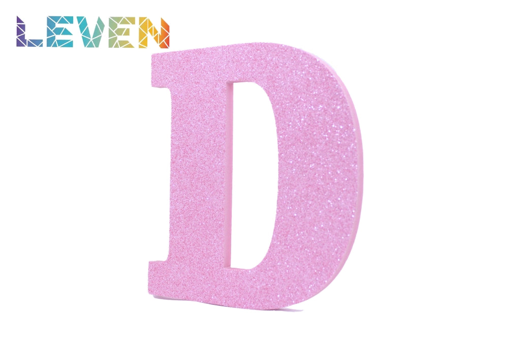 Letras decorativas 15-20cm Rosa purpurina D