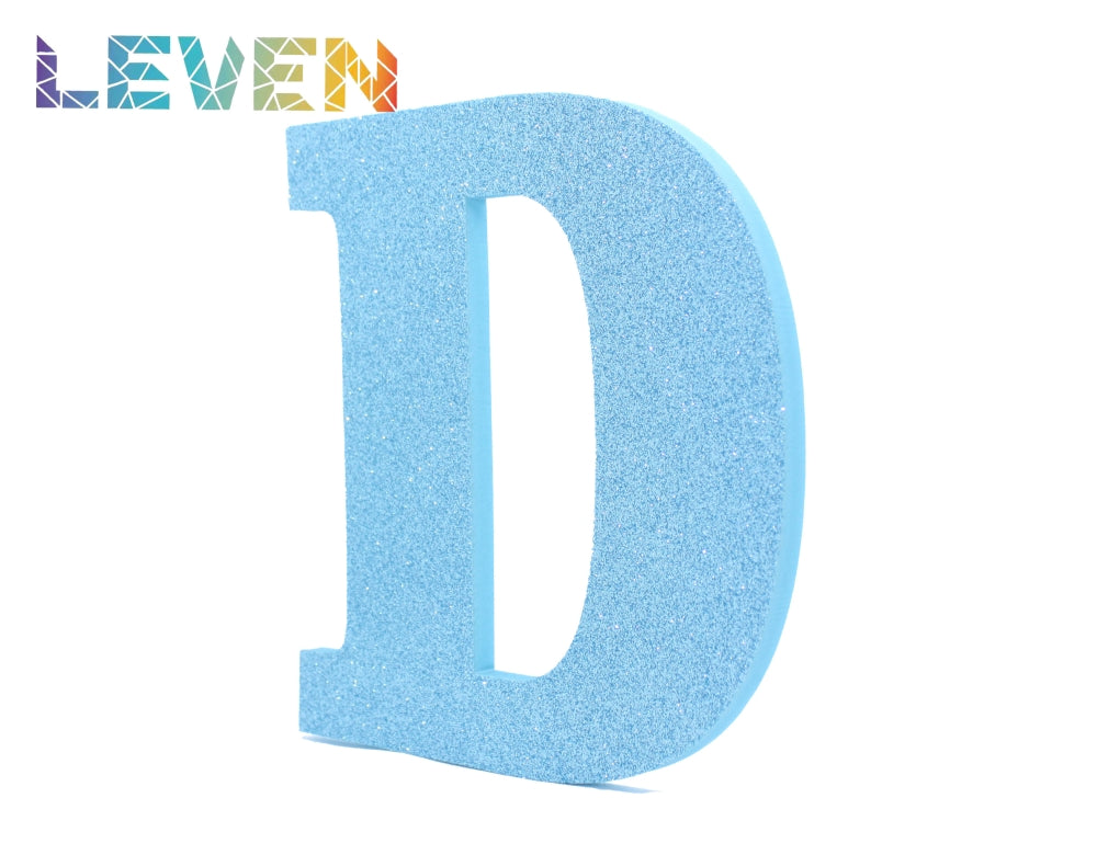 Letras decorativas 15-20cm Celeste purpurina D