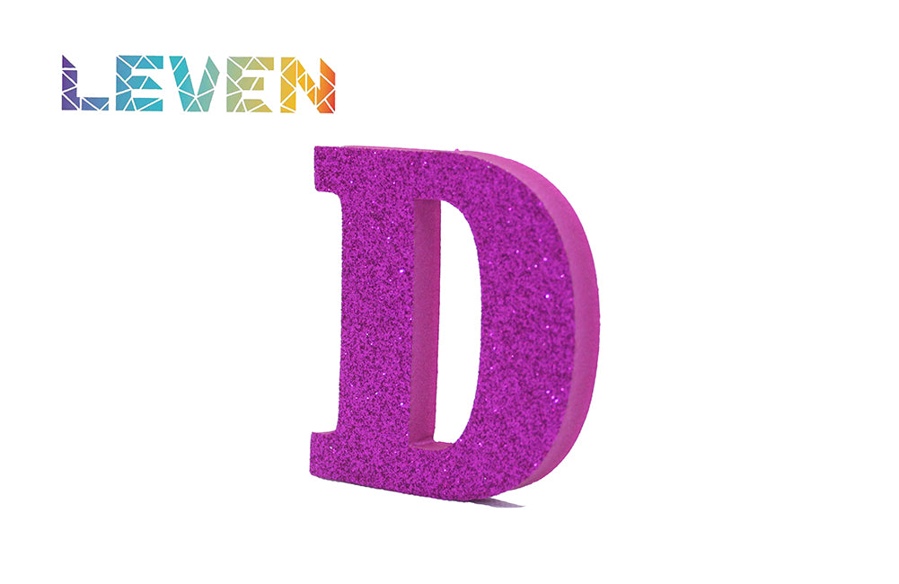 Letras decorativas 7.5cm Fucsia purpurina D