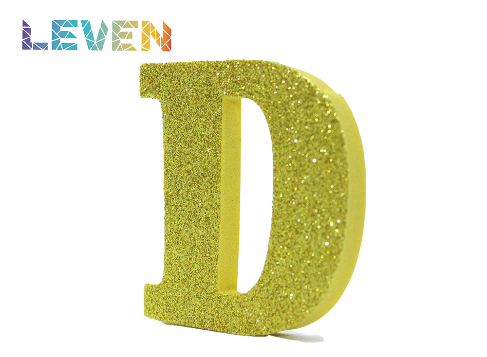 Letras decorativas 7.5cm Oro purpurina D