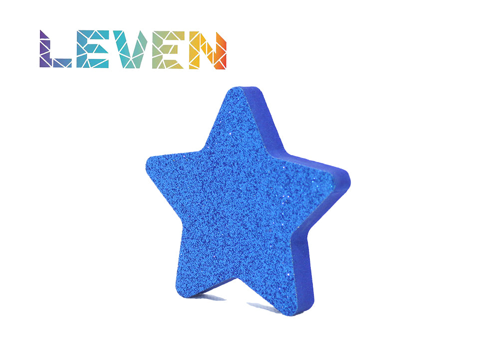 Letras decorativas 7.5cm Azul purpurina Estrella