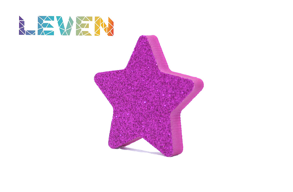 Letras decorativas 7.5cm Fucsia purpurina Estrella