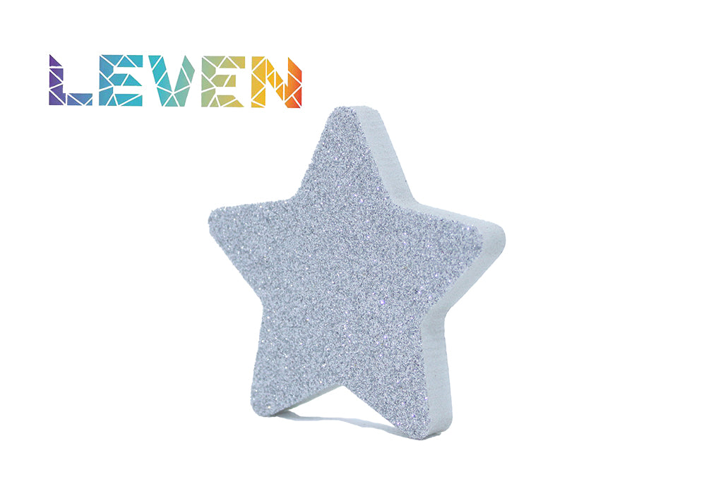 Letras decorativas 7.5cm Plata purpurina Estrella