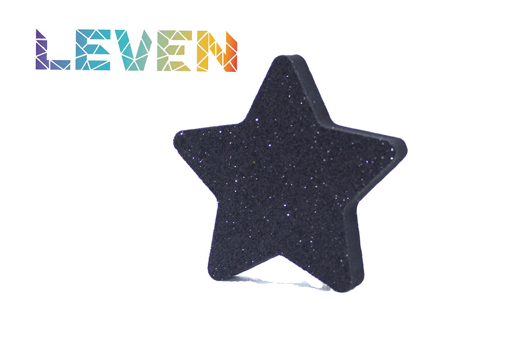 Letras decorativas 7.5cm Negro purpurina Estrella