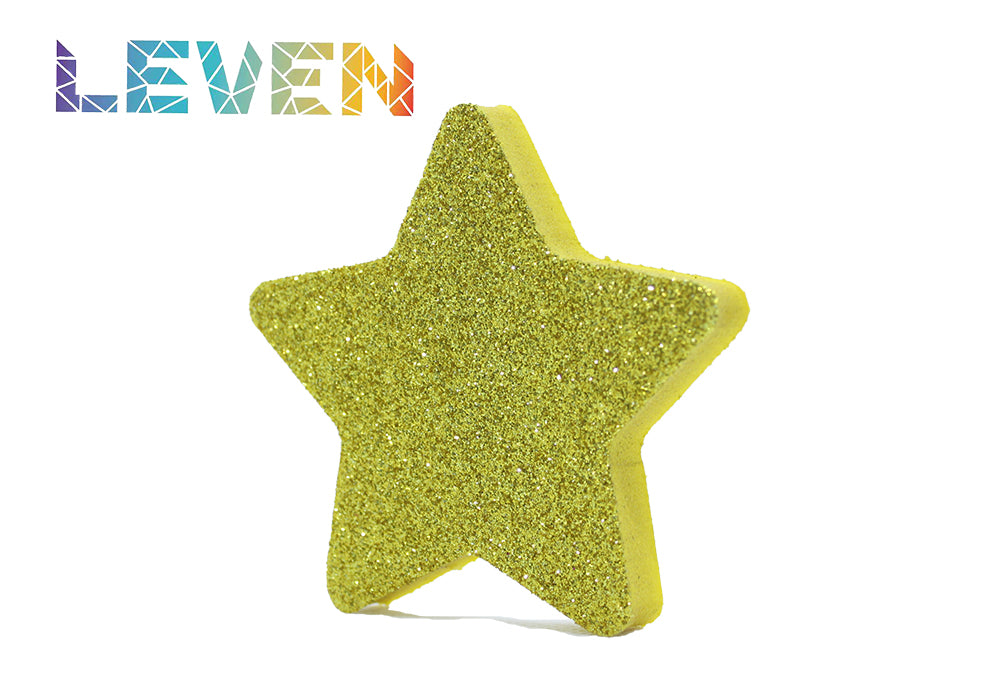 Letras decorativas 7.5cm Oro purpurina Estrella