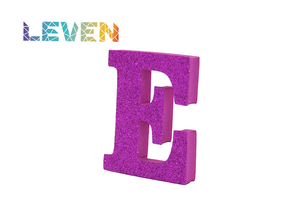 Letras decorativas 7.5cm Fucsia purpurina E