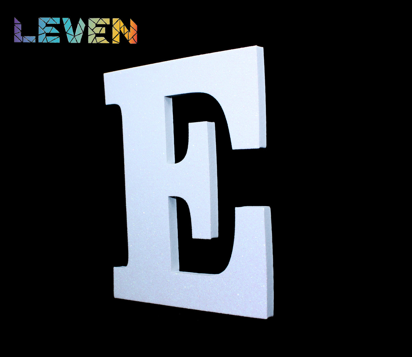 Letras decorativas 7.5cm Blanco purpurina E