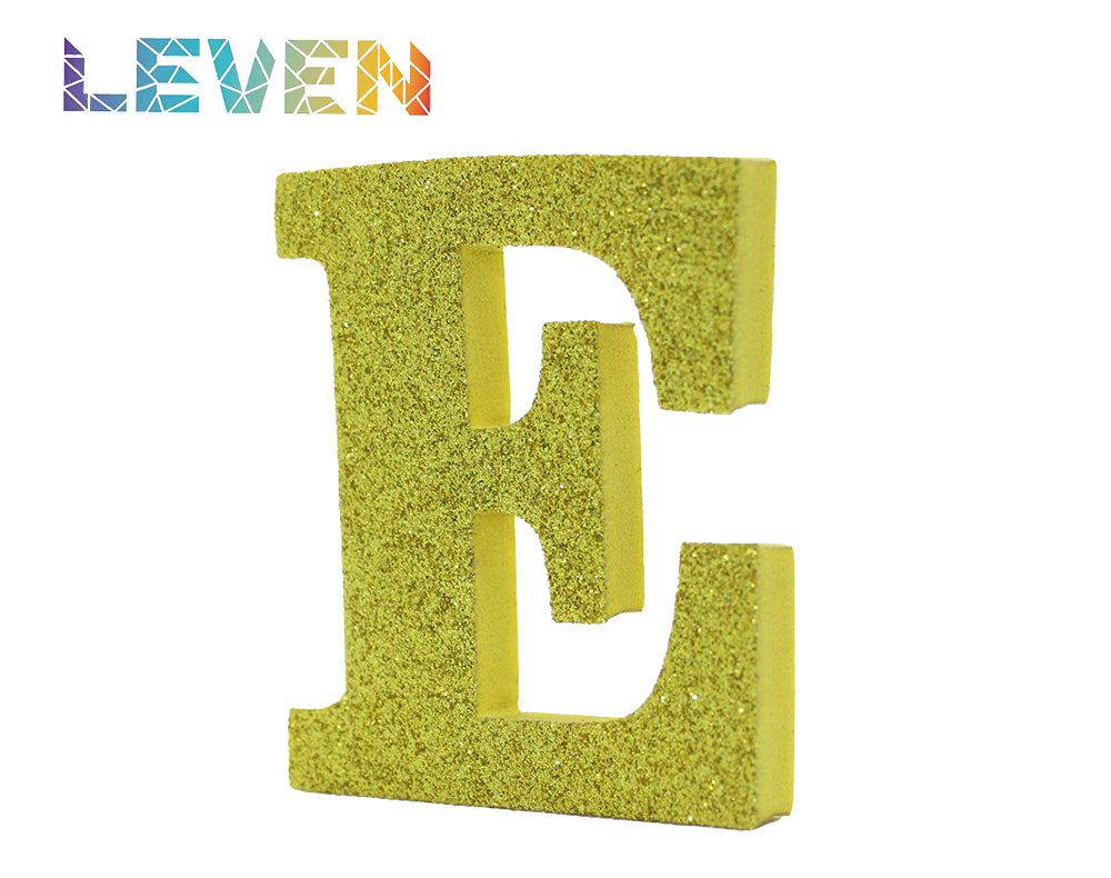 Letras decorativas 7.5cm Oro purpurina E
