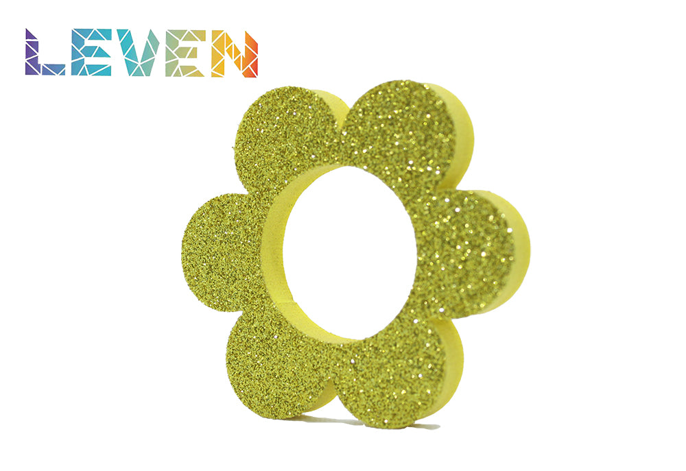Letras decorativas 7.5cm Oro purpurina Flor