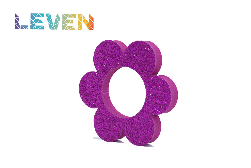 Letras decorativas 7.5cm Fucsia purpurina Flor