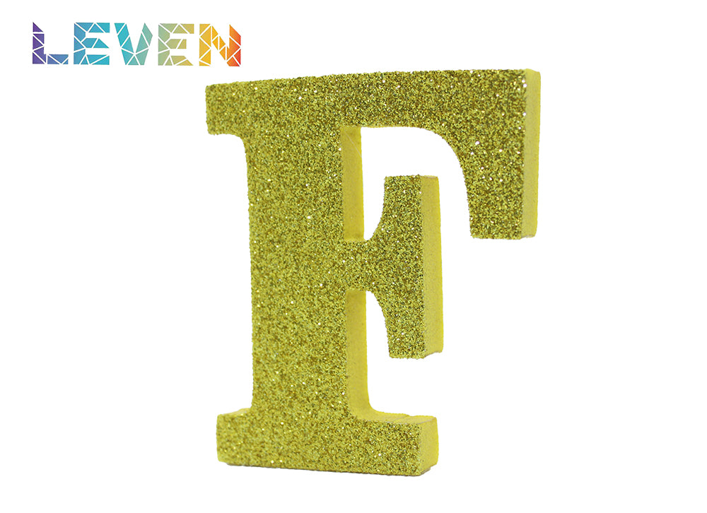 Letras decorativas 7.5cm Oro purpurina F