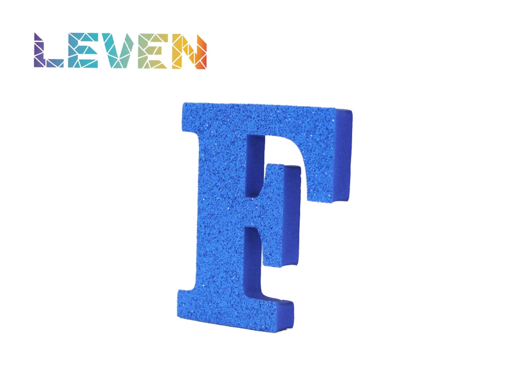 Letras decorativas 7.5cm Azul purpurina F