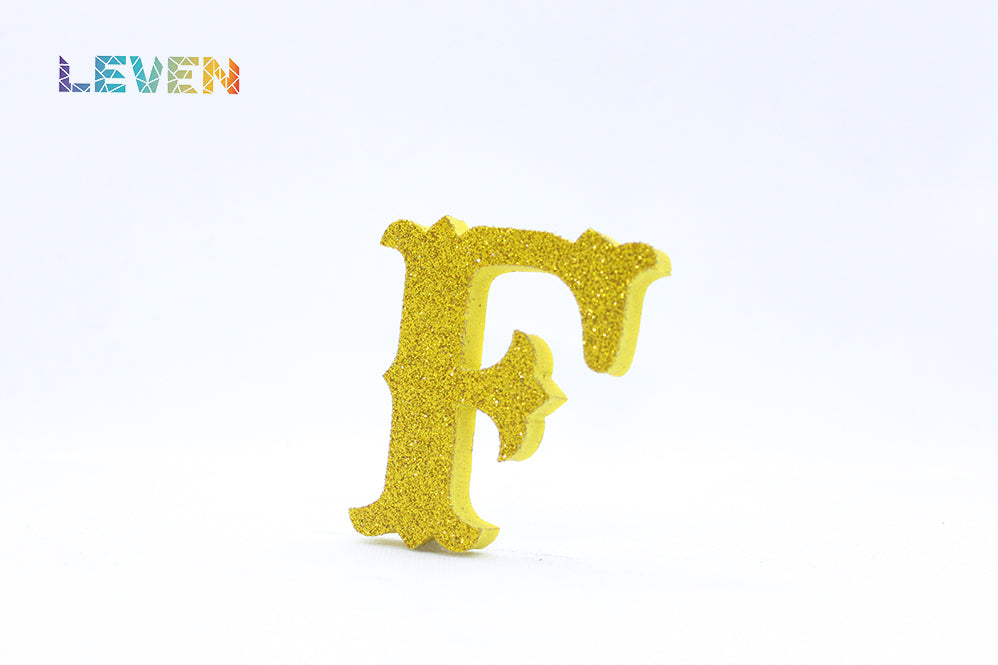 Letras decorativas 7cm Oro purpurina F