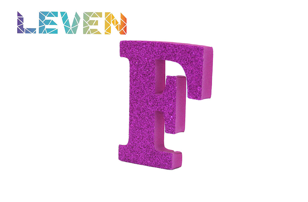Letras decorativas 7.5cm Fucsia purpurina F